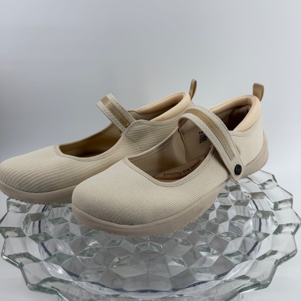 J Sport by Jambu Melody Beige Textile Mary Jane Comfort Flats Shoes Womens 8.5M